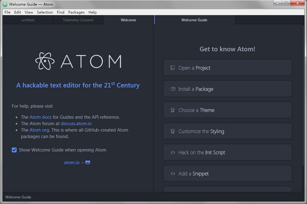 Atom 界面截图 1